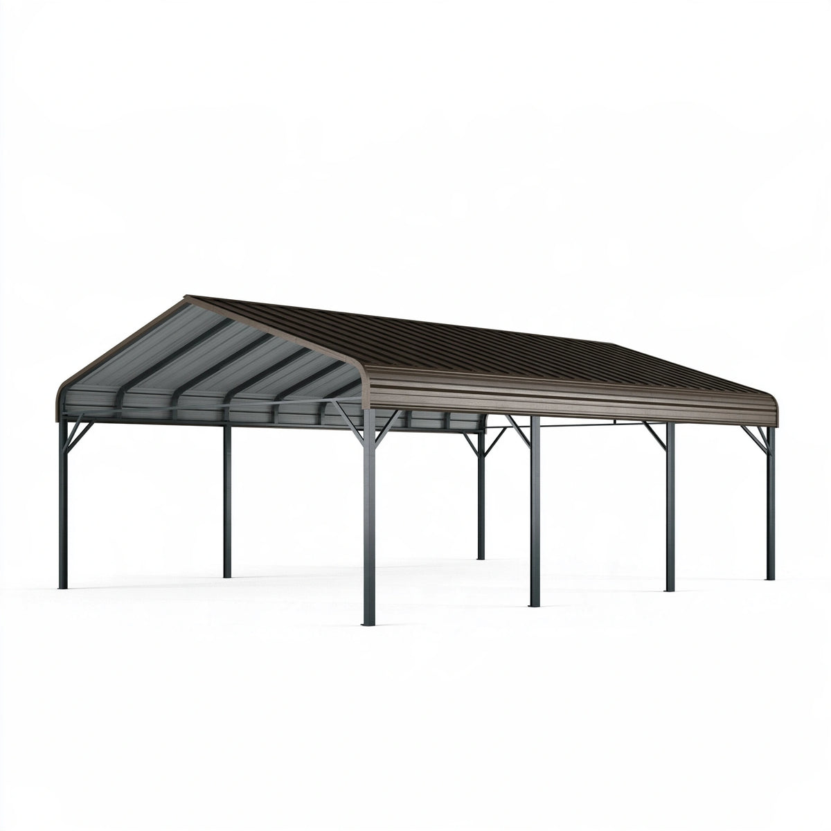 Tettoia autoportante 600 x 300 x 300 cm in metallo marrone per esterni