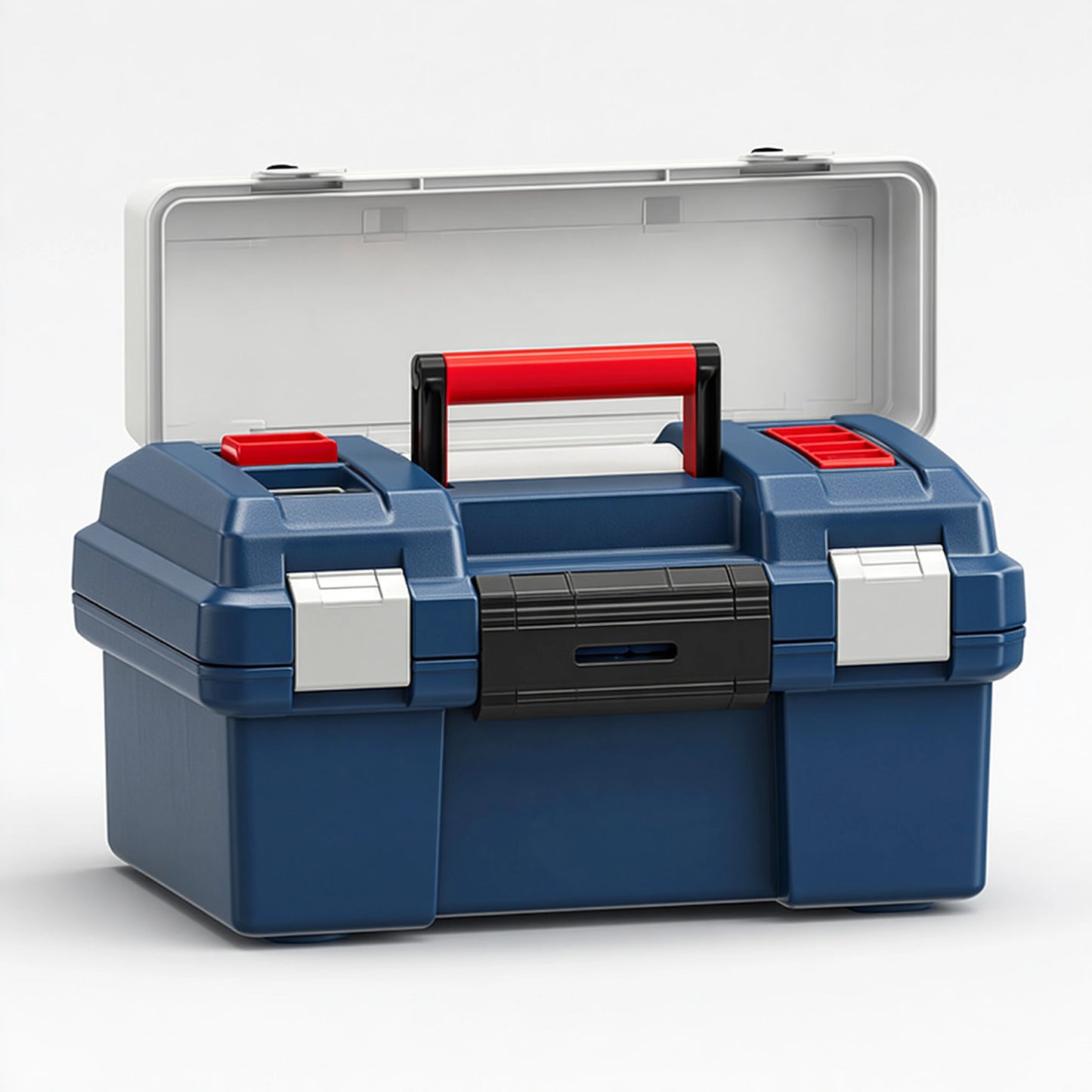 Cassetta portautensili 40 x 22 x 20 cm in plastica blu con maniglia e scomparti